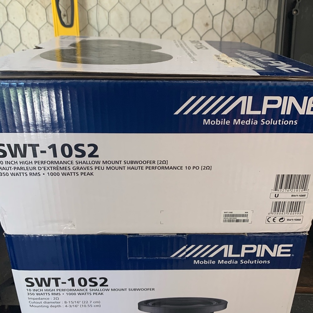2 10” Alpine Subs, one truck box. $300 OBO